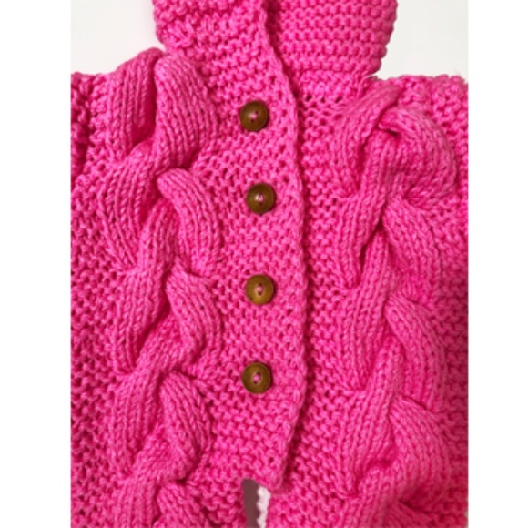 Baby Knitwear Cat Ear Hooded Pram With Booties - Picture 2 of 7